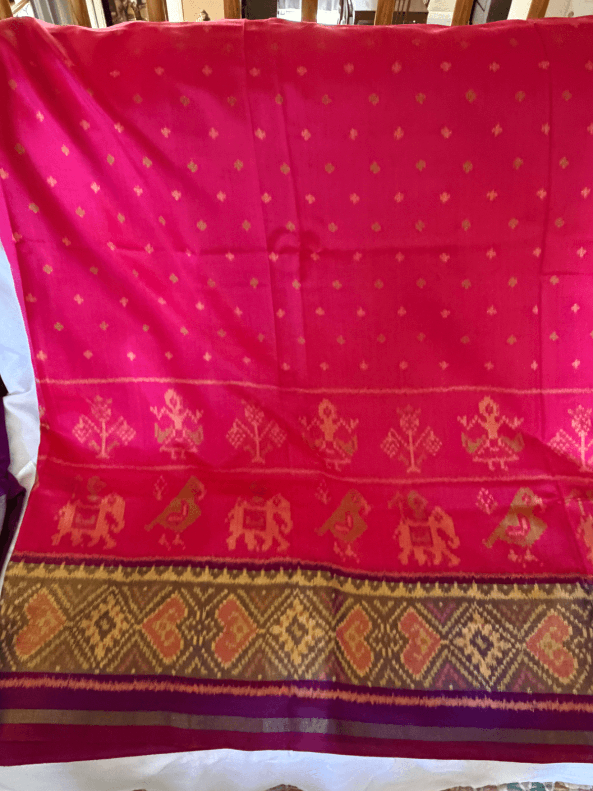 Rajkoti single-ikat Patola silk saree