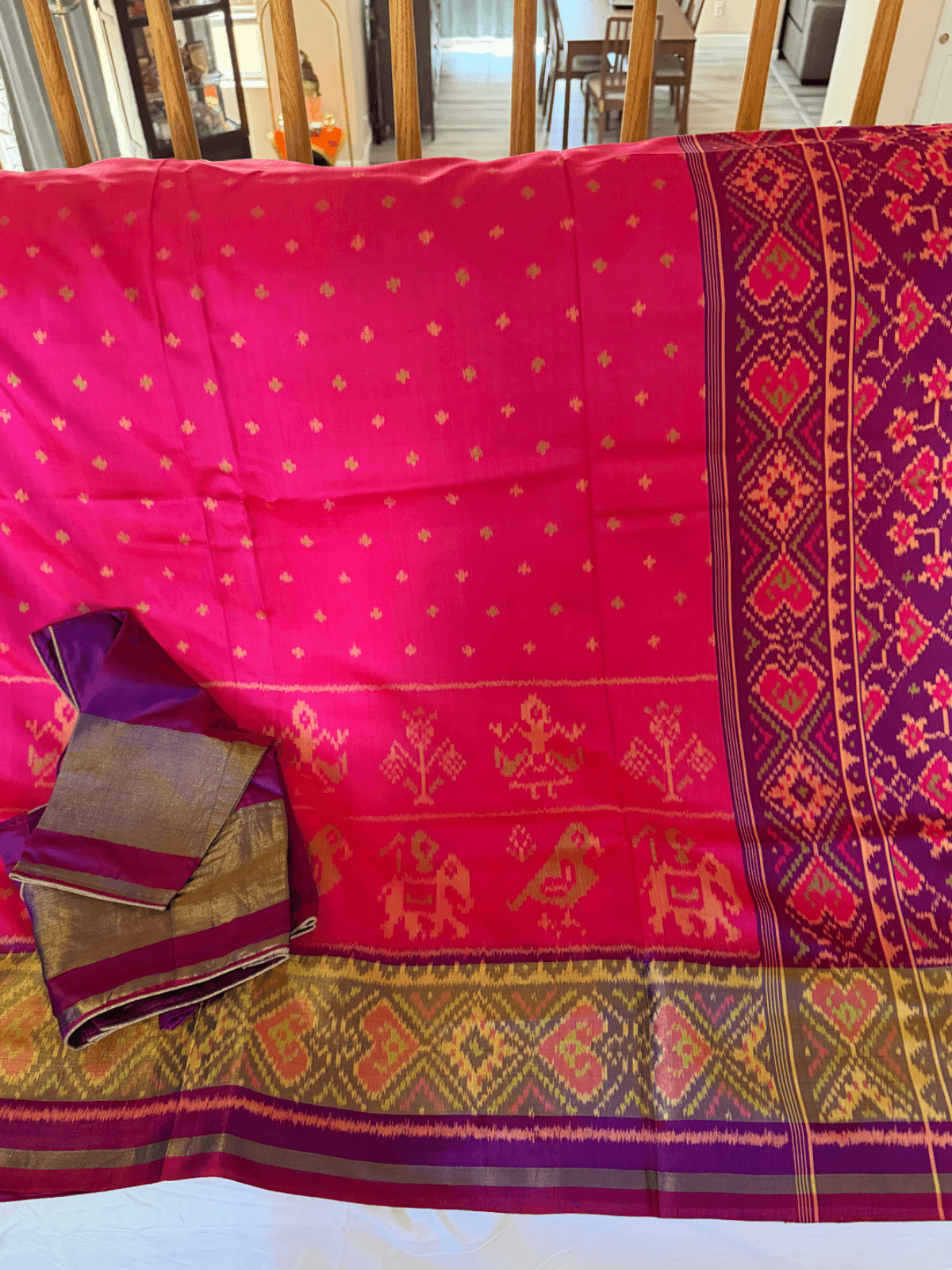 Rajkoti single-ikat Patola silk saree