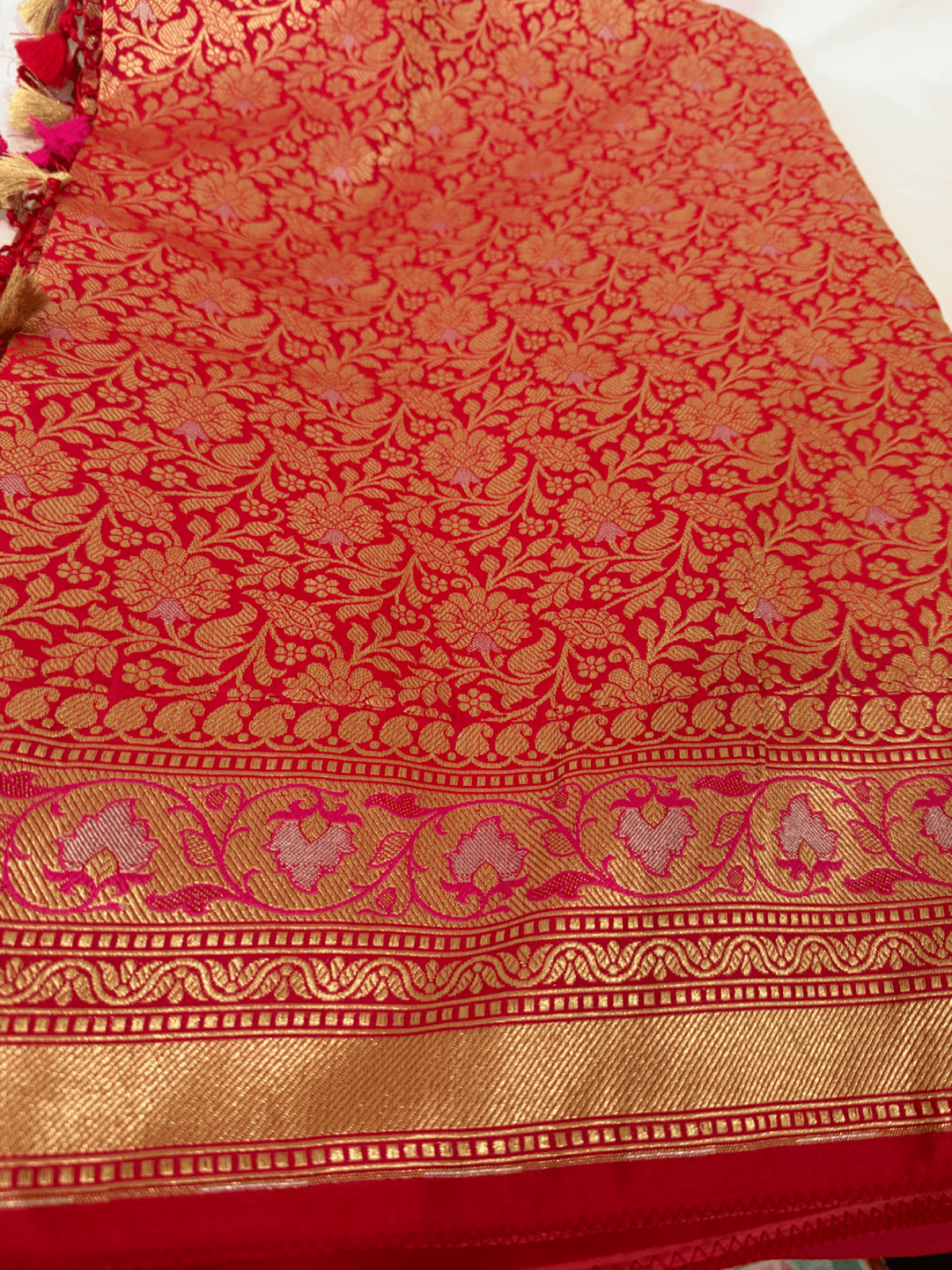 Red Brocade Ahmedabadi silk saree